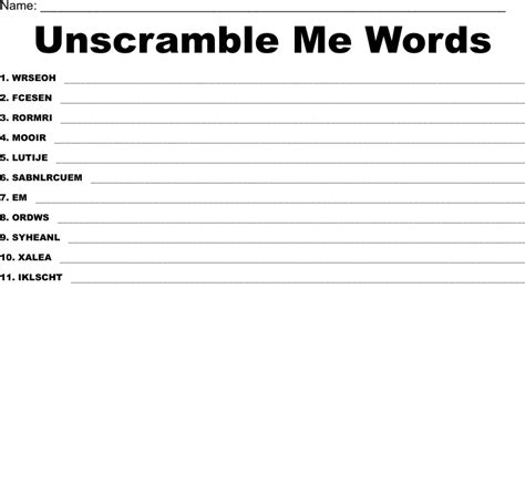 The objective is clear: create words by rearranging a set of scrambled letters. . Unscramble me
